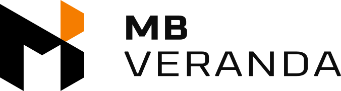 MB Veranda logo met oranje en zwart ontwerp.
